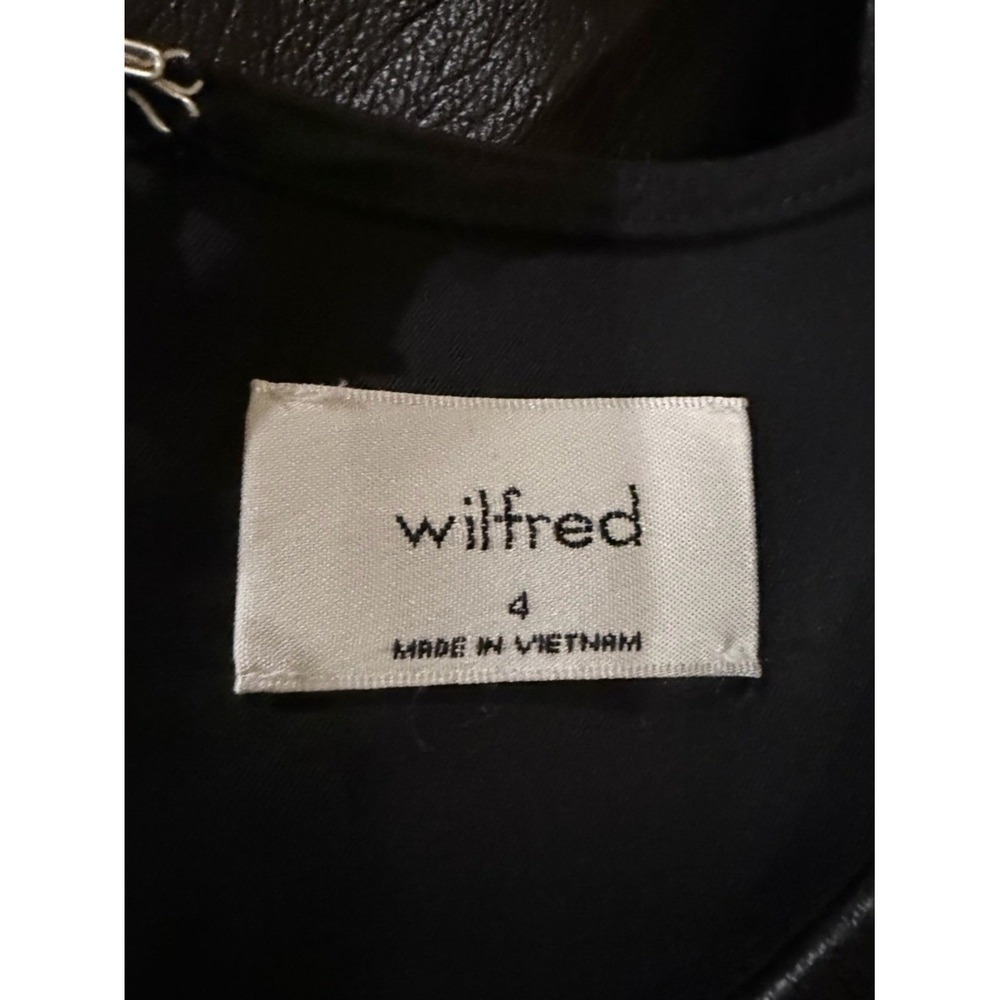 Wilfred Belcanto Black Vegan Leather High-Low Midi Dress Size 4 Minimalist - Picture 9 of 12